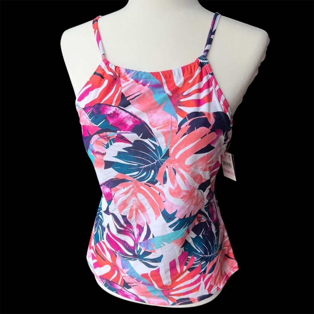 Island Escape Swim Womens‎ sz 6 Drawstring Tankini La Palma Cali Underwire